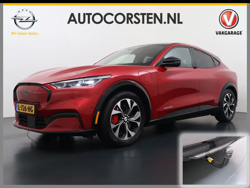 Ford Mustang Mach-E AWD 75kWh Leer+Elekt.+Memory Pano-Dak Trekhaak 360°Camera Adap.Cruise B&O®-Hifi SOH 94% Stoel+Stuurverwarming Elek.Stoelen Navi Pdc 2021 leasen bij DreamLease: foto 1