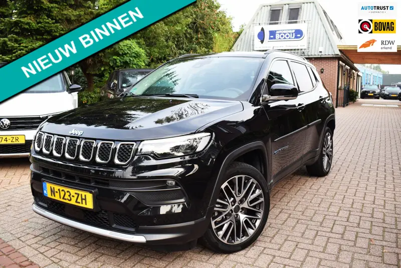 Jeep Compass 4xe 190 Plug-in Hybrid Electric Limited Lease Ed. AUTOM/ADAP CRUISE/360 gr/NL-AUTO/CARPLAY/PDC V+A/MATRIX LED/LEDER 2022 leasen bij DreamLease: foto 1