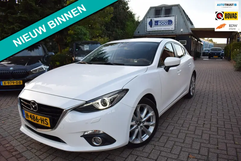 Mazda 3 2.0 TS+ CRUISE/NAVI/AIRCO ECC/BLUETOOTH/6 BAK/PDC V+A/TREKH/LMW 17 INCH/STOEL VERW/BOSE/USB 2016 leasen bij DreamLease: foto 1