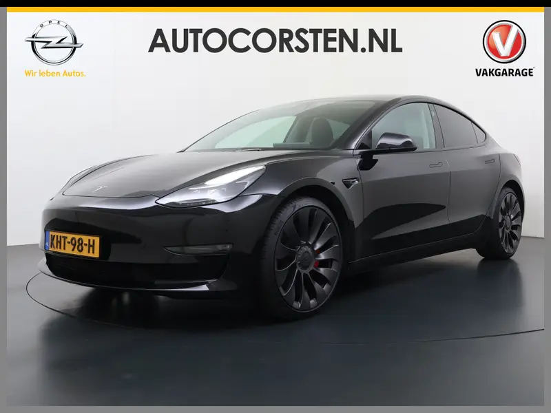 Tesla Model 3 Performance AWD 513PK Facelift Warmtepomp Lmv 20" Panoramadak Adap.Cruise Elek.Verwarmde Stoelen+Memory Inductieladen Navi Camera's Ecc Leder 2021 leasen bij DreamLease: foto 1