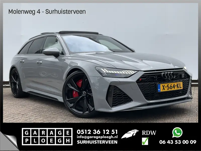 Audi RS6 A 4.0 TFSI 600PK Ceramic HUD Carbon Nardo 4WS Pano.dak Softclose B&O 360° Dealer-Serviced! 2020 leasen bij DreamLease: foto 1