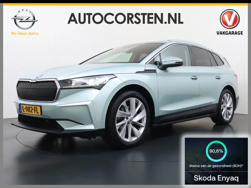 Škoda Enyaq iV Pano.Dak Leer 20" Stuur+Stoel+Achterb.-Verwarmd 3-Zone Ecc Navi Apple Carplay Android Auto Draadloze Telefoonlader 2021 leasen bij DreamLease: foto 1