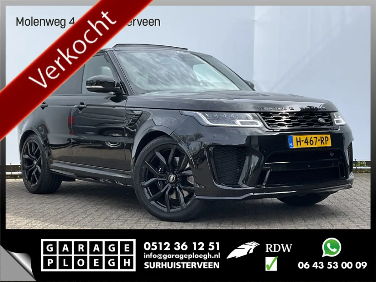 Land Rover Range Rover Sport 5.0 V8 SC SVR 575 Carbon Santorini Black 22" Full Package: foto 1