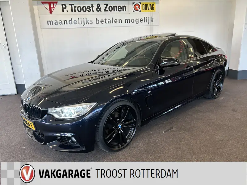 BMW 4 Serie Gran Coupé 420i Centennial High Executive M Sport | Panoramadak | Lederen bekleding | Head up display | Cruise control | Climate control | Lane assist | Nederlands geleverd | Achteruitrijcamera | Adaptief onderstel | Stoelverwarming | Elek. kofferklep | Elek. inklap 2016 leasen bij DreamLease: foto 1